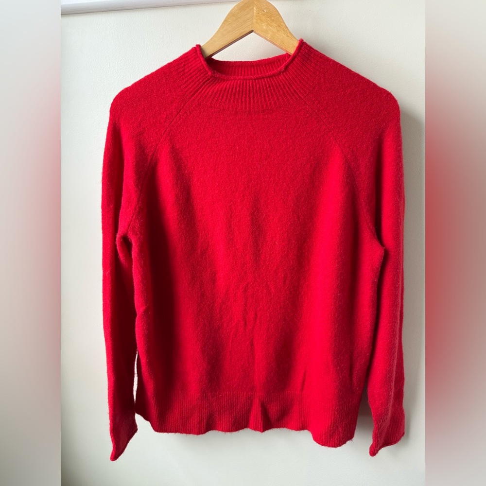 J CREW Rollneck Supersoft Sweater‎ Red Alpaca Merino Wool Classic Minimalist S